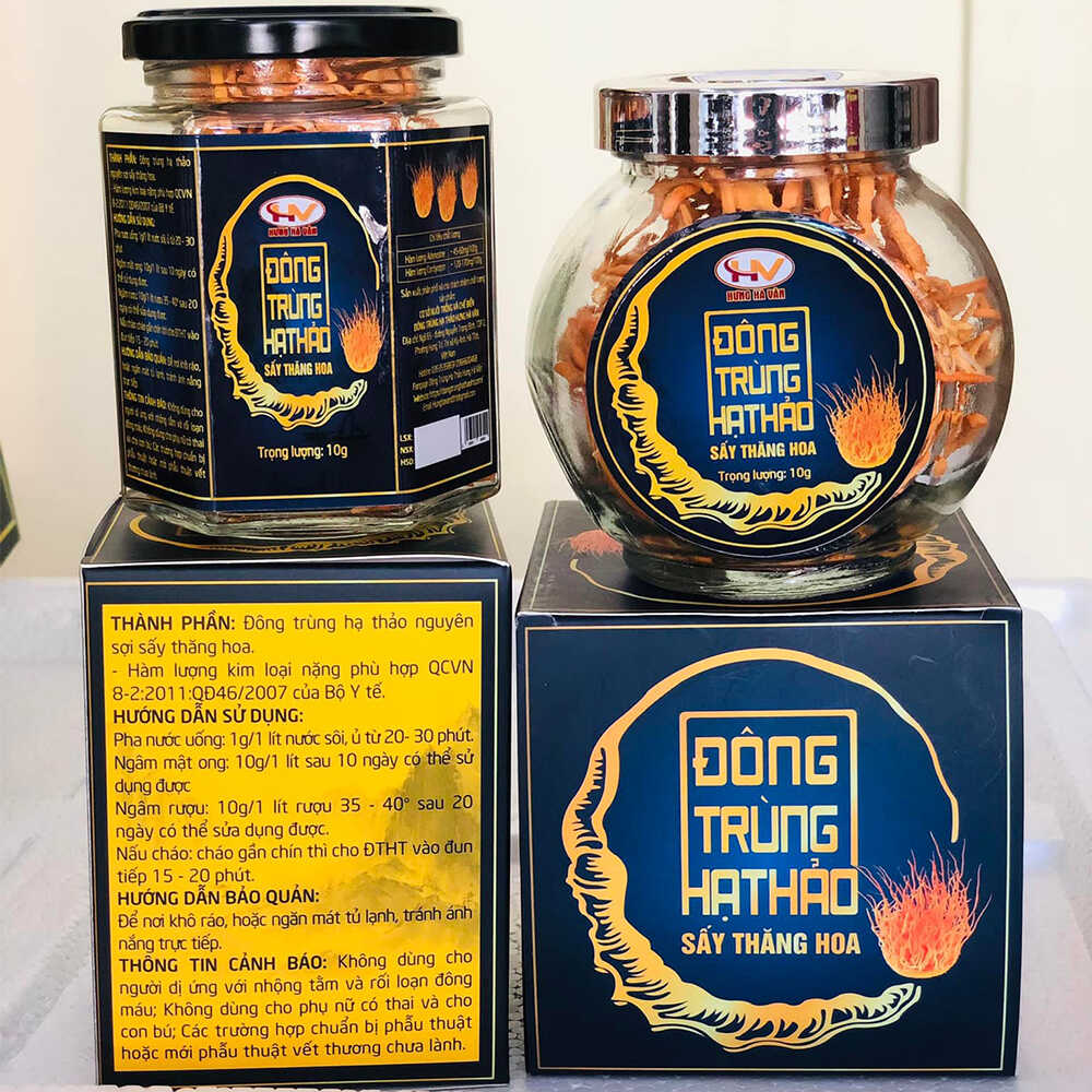Đông Trùng Hạ Thảo Hưng Vân sấy thăng hoa - Lọ 10gr (2)